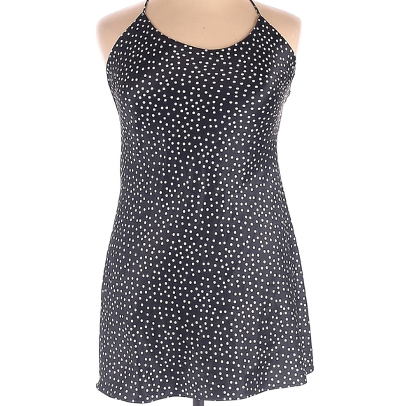 Victoria's secret NEW,Sexy Short Night gown Black/white Dots Stretchy - Picture 1 of 7